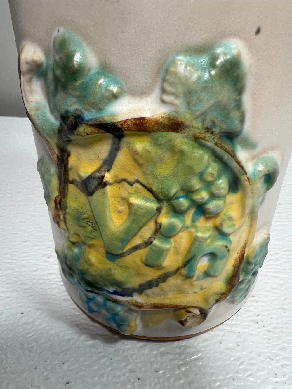 Vintage 1970 Pacific Stoneware inc. Bob Welsh signed Vin Wine Carafe Pitcher